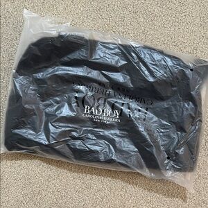 Carolina Herrera Black Crossbody Bag with White Lightning Bolt